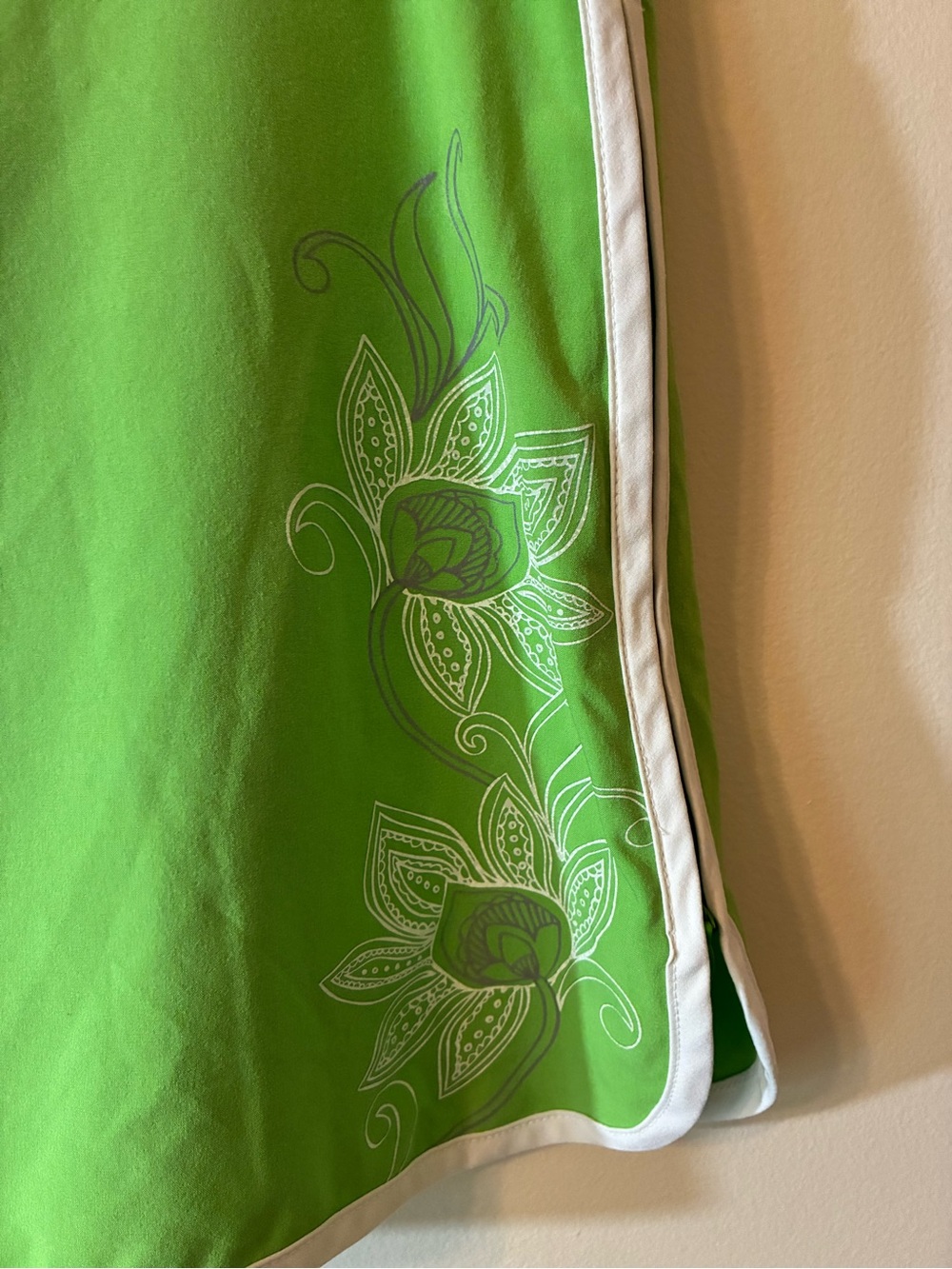 Vintage Athleta Swift Zip Skort Lime Green Floral Athletic Tennis Golf Skirt 8 - Picture 2 of 11